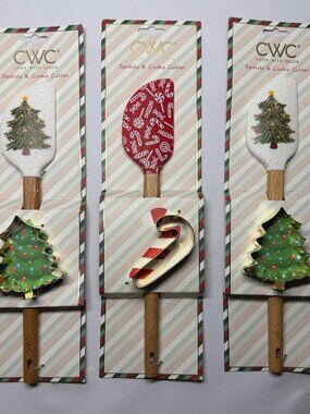 CWC Cook with Color Spatula & Cookie Cutter Tree & Candy Cane Christmas